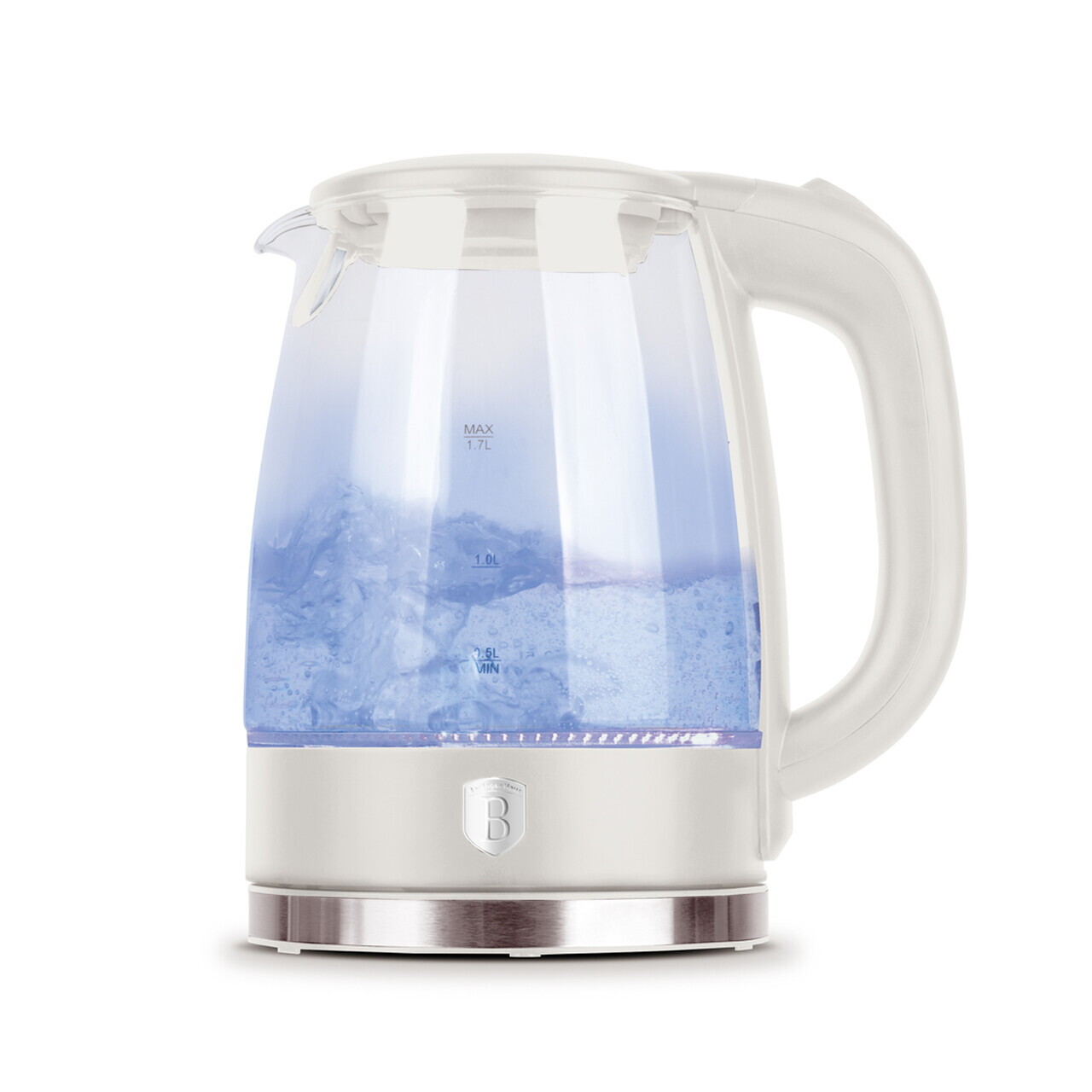 Ceainic electric Berlinger Haus, Sahara, 1.7 L, sticla borosilicata, crem mat/transparent - imagine 5